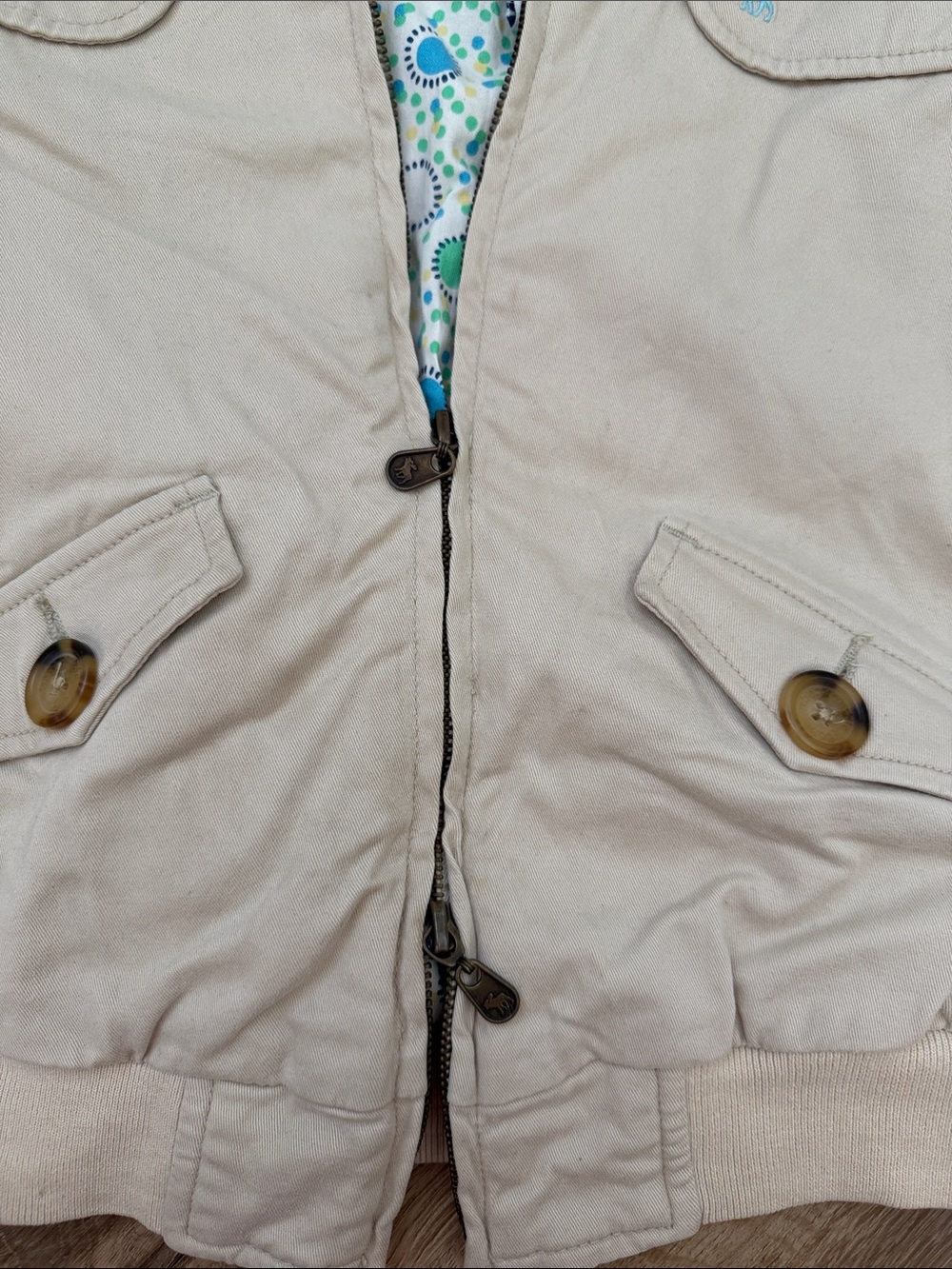 Abercrombie Kids Beige Lightweight Zip Front Jacket, Size Large - Picture 9 of 9